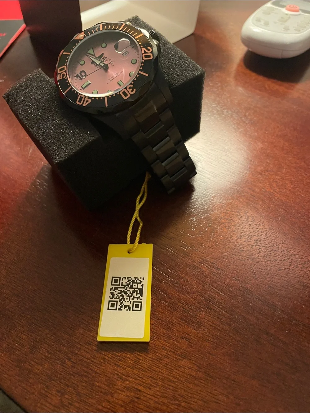 Invicta Men's Watch with Pink Dial and Black Case